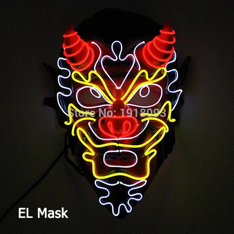 Hot Sales Halloween LED Mask Party Masque Masquerade Masks Horror Neon EL Mask LED Light Up Mask Halloween Glow Party Supplies
Hot Sales Halloween LED Mask Party Masque Masquerade Masks Horror Neon EL Mask LED Light Up Mask Halloween Glow Party Supplies