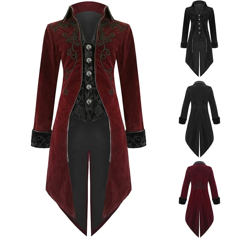 Nice Men Retro Tailcoat Gothic Steampunk Trench Coat Mens Retro Frock Outfit Overcoat Men Cosplay Costume Tuxedo For Party
Nice Men Retro Tailcoat Gothic Steampunk Trench Coat Mens Retro Frock Outfit Overcoat Men Cosplay Costume Tuxedo For Party
