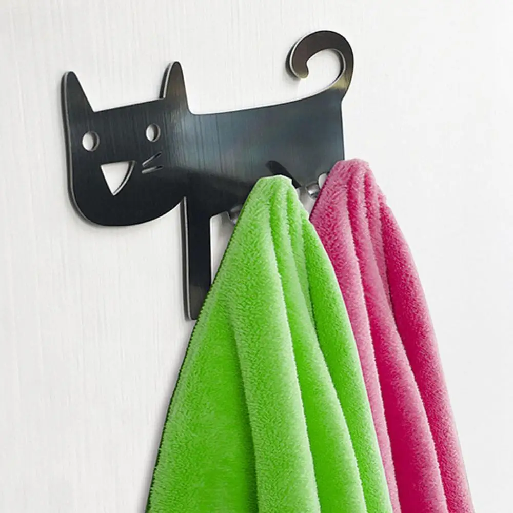 Kitchen Wall Door Hook Cat-Shaped Back Adhesive Wall Hook Keys Hanger Bathroom Stainless Steel Hook Holder
Kitchen Wall Door Hook Cat-Shaped Back Adhesive Wall Hook Keys Hanger Bathroom Stainless Steel Hook Holder