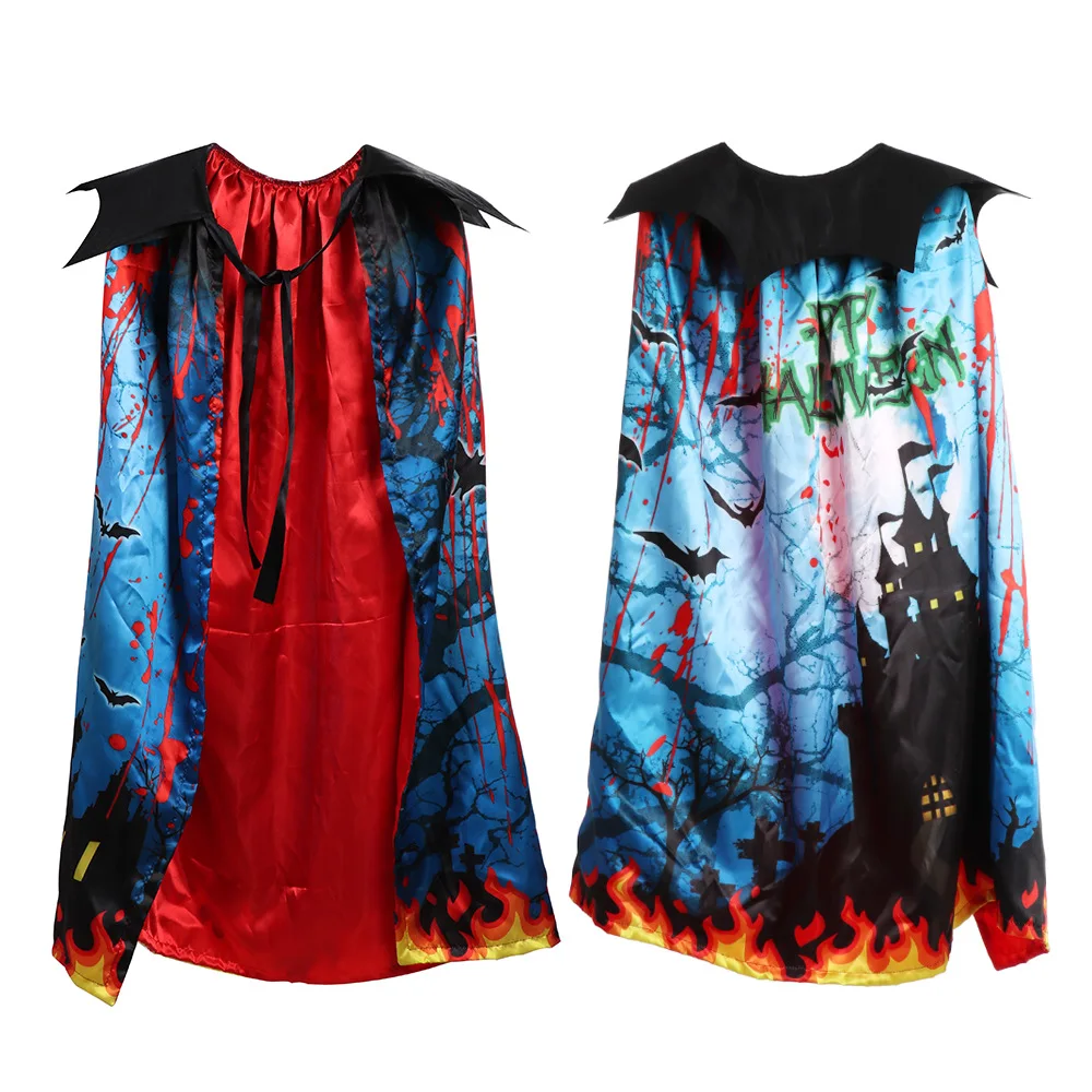 Halloween Cloak New Kids Masquerade Digital Print Knitted Cloth Vampire Cape Cloak Skull Horror with Wizard Hat 95cm length
Halloween Cloak New Kids Masquerade Digital Print Knitted Cloth Vampire Cape Cloak Skull Horror with Wizard Hat 95cm length