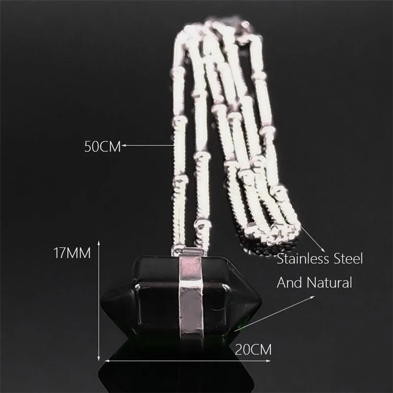 Geometric Obsidian Stone Stainless Steel Charm Necklaces Women Witchcraft Silver Color Necklaces & pendants Jewelry joyas NXS04
Geometric Obsidian Stone Stainless Steel Charm Necklaces Women Witchcraft Silver Color Necklaces & pendants Jewelry joyas NXS04