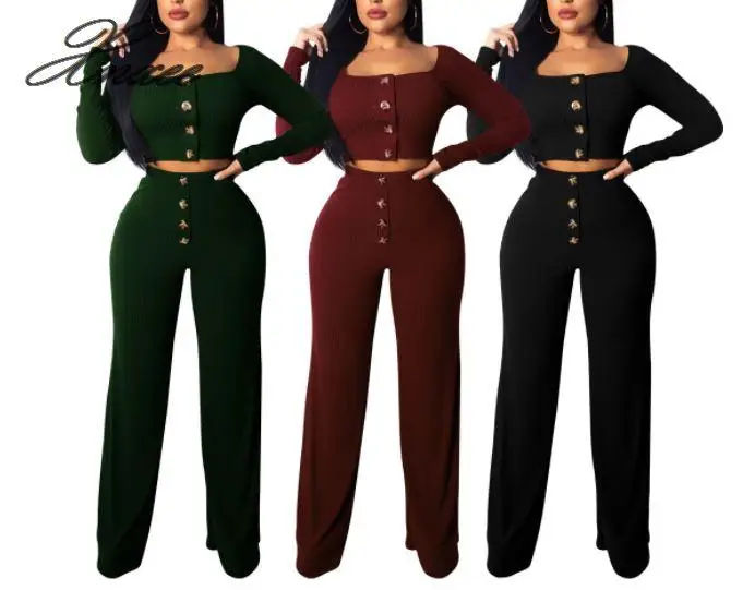 Autumn Women Knitted Rib Sexy 2 Piece Set Women 2020 Winter Casual Matching Sets Outfit 2 Piece Set Elegant Straight Pants
Autumn Women Knitted Rib Sexy 2 Piece Set Women 2020 Winter Casual Matching Sets Outfit 2 Piece Set Elegant Straight Pants
