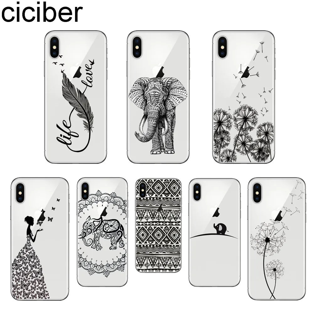 Чехол ciciber с изображением слона для Apple iPhone 11 Pro Max чехол телефона X XR XS 7 8 6 6S Plus 5
