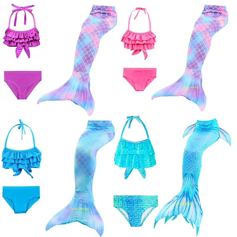 3Pcs Girls Swimsuit Mermaid Tails for Swimming Bikini Set Swimmable Mermaid Costume for Kids Children Swimwear (No Monofin) 
3Pcs Girls Swimsuit Mermaid Tails for Swimming Bikini Set Swimmable Mermaid Costume for Kids Children Swimwear (No Monofin)
