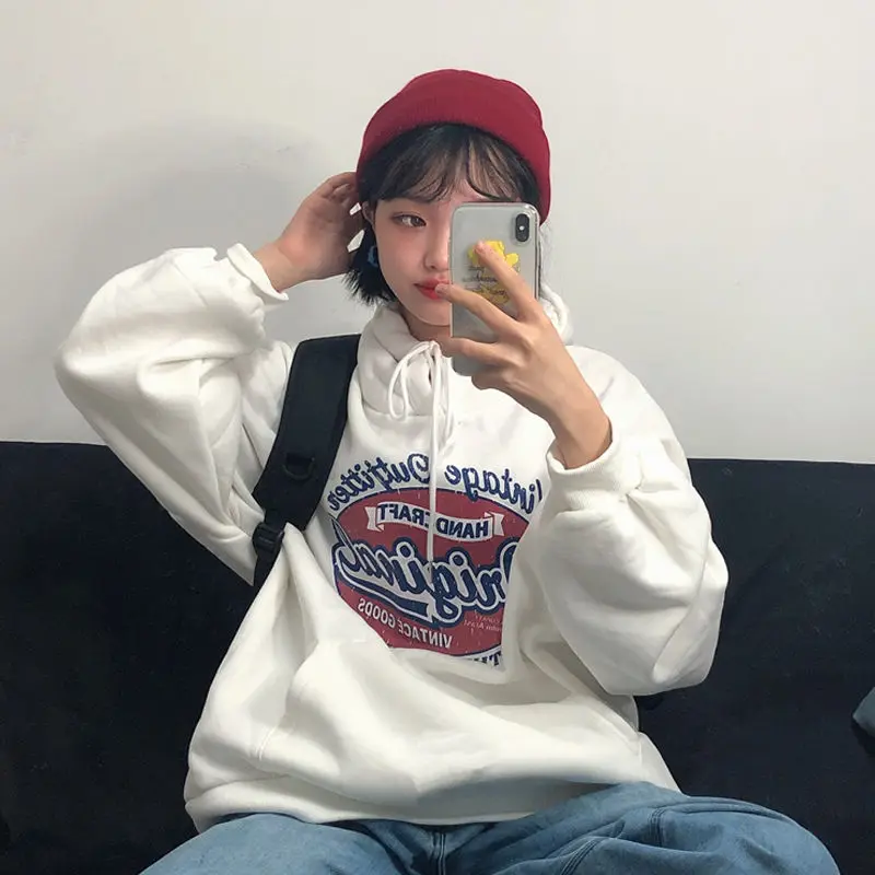 Hooded plus velvet sweatshirt streetwear women autumn winter Korean style loose harajuku hoodies long sleeve women's jacket
Hooded plus velvet sweatshirt streetwear women autumn winter Korean style loose harajuku hoodies long sleeve women's jacket