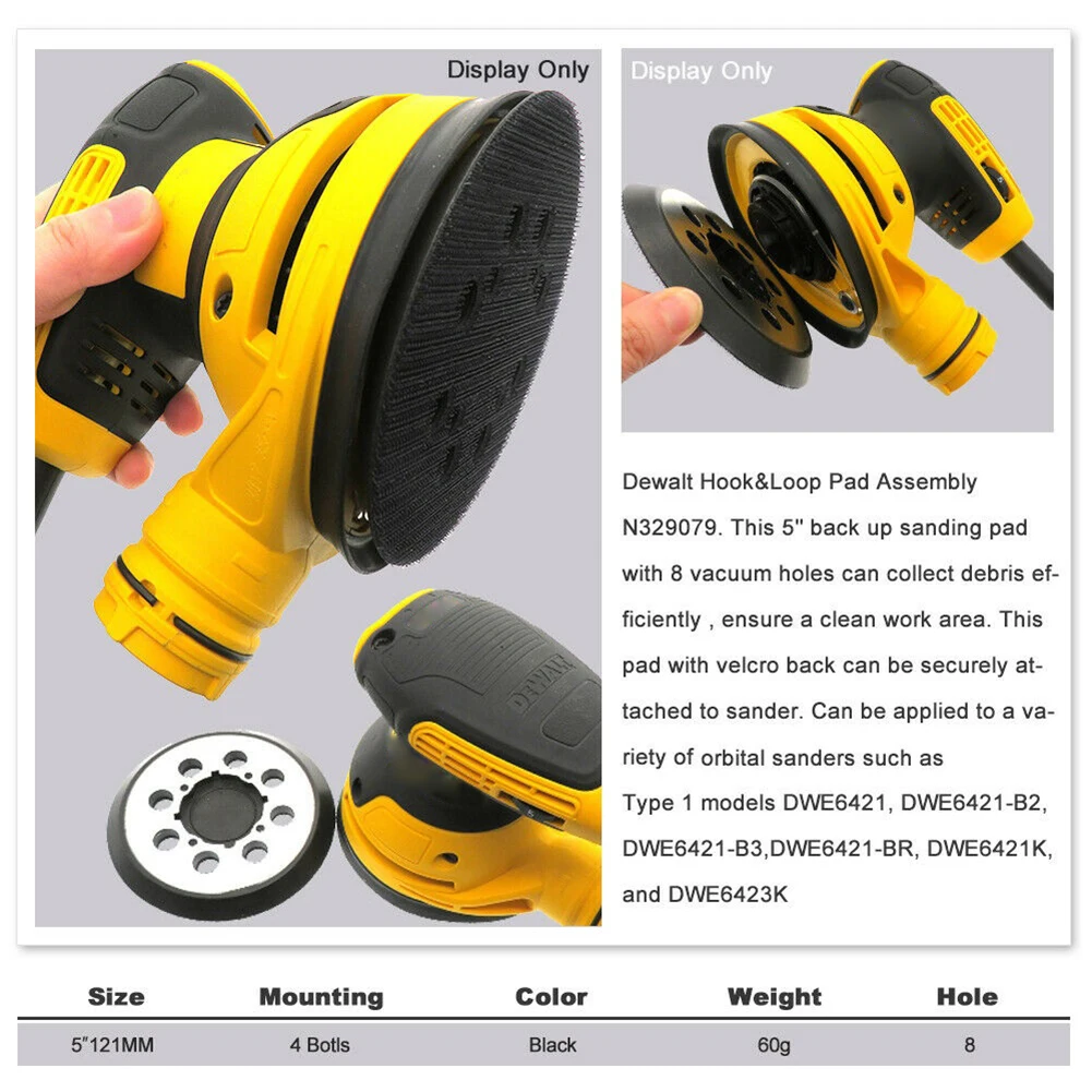 8 dust collection holes Sanding Pad Metal&PU 30118 aluminum plate Replacement for DEWALT WDE6423 accessories Size Safely
8 dust collection holes Sanding Pad Metal&PU 30118 aluminum plate Replacement for DEWALT WDE6423 accessories Size Safely