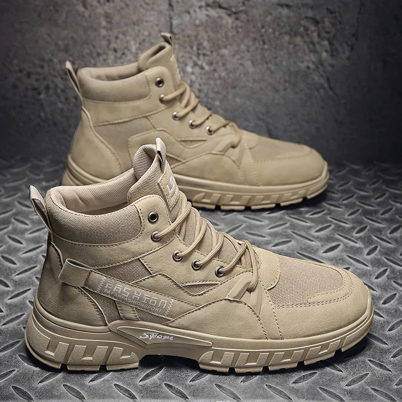 Autumn Winter Men's Leather Canvas Splicing High Top Casual Tooling Boots Comfortable Wear-Resistant Outdoor Casual Shoes 39-44
Autumn Winter Men's Leather Canvas Splicing High Top Casual Tooling Boots Comfortable Wear-Resistant Outdoor Casual Shoes 39-44