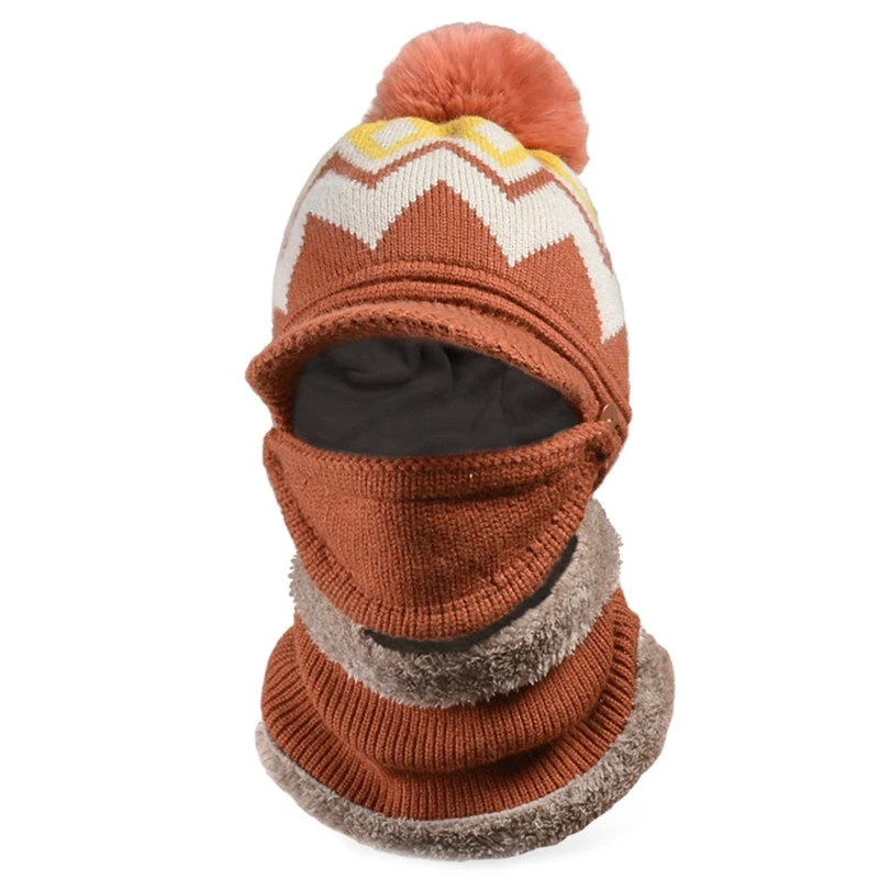 Women 3 In 1 Winter Visor Beanie Hat Circle Scarf Face Mask Set Knitted Plush Lining Windproof Pompom Skull Cap Warmer
Women 3 In 1 Winter Visor Beanie Hat Circle Scarf Face Mask Set Knitted Plush Lining Windproof Pompom Skull Cap Warmer