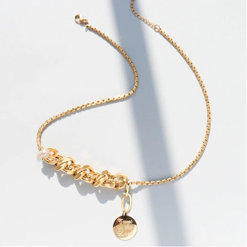 TOSOKO Stainless Steel Jewelry Natural Freshwater Pearl Necklace Punk Exaggerated Rope Link Chain Necklace For Female BSP854
TOSOKO Stainless Steel Jewelry Natural Freshwater Pearl Necklace Punk Exaggerated Rope Link Chain Necklace For Female BSP854
