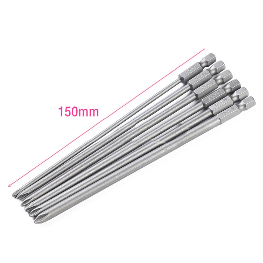 6Pcs/set S2 Steel Phillips Screwdriver Bits Electric Screwdriver Magnetic Combination Bit Kit Tool Accessories 150mm Length
6Pcs/set S2 Steel Phillips Screwdriver Bits Electric Screwdriver Magnetic Combination Bit Kit Tool Accessories 150mm Length