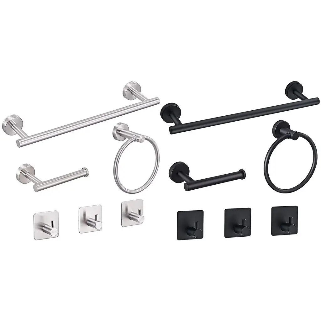 Набор аксессуаров для ванной комнаты, 6 шт., настенный держатель для полотенец, поручни для туалетных полотенец, держатель для бумаги
Набор аксессуаров для ванной комнаты, 6 шт., настенный держатель для полотенец, поручни для туалетных полотенец, держатель для бумаги