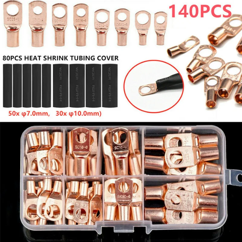 140Pcs Peep Hole Copper Terminal Boxed Bare Copper Terminal Terminal Cold Pressed End Home Tool Parts
140Pcs Peep Hole Copper Terminal Boxed Bare Copper Terminal Terminal Cold Pressed End Home Tool Parts
