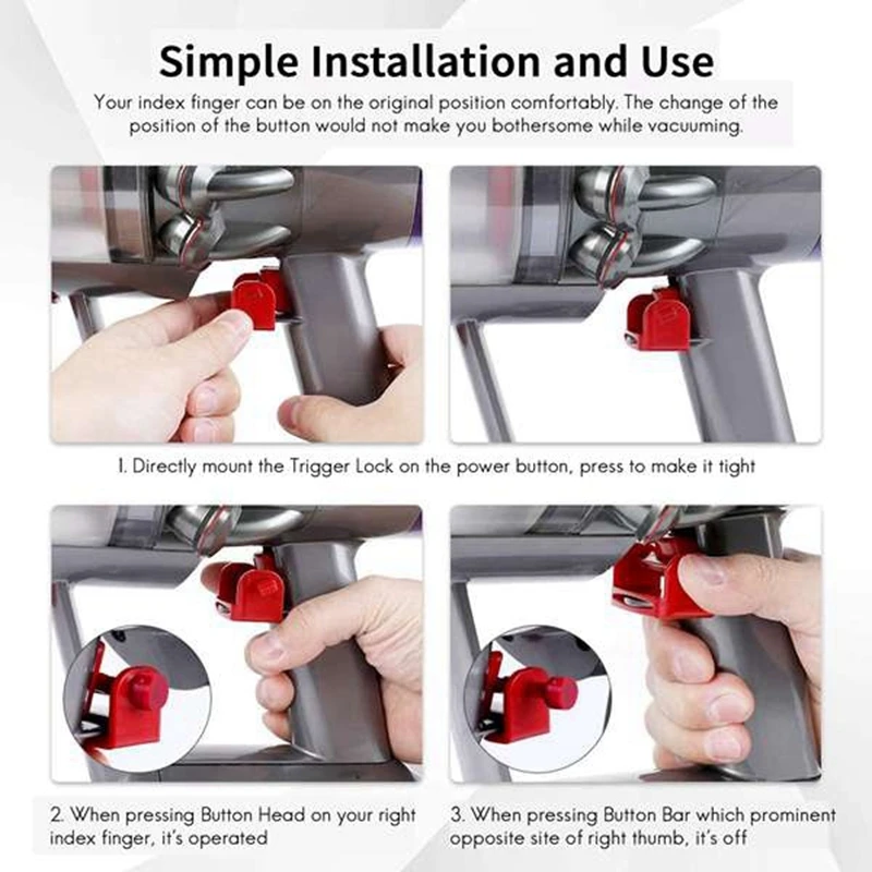 2Pc Trigger Lock Power Button Accessories for Dyson V11 V10 Vacuum Cleaner Sweeper Replace Tools for Home Cleaning 
2Pc Trigger Lock Power Button Accessories for Dyson V11 V10 Vacuum Cleaner Sweeper Replace Tools for Home Cleaning