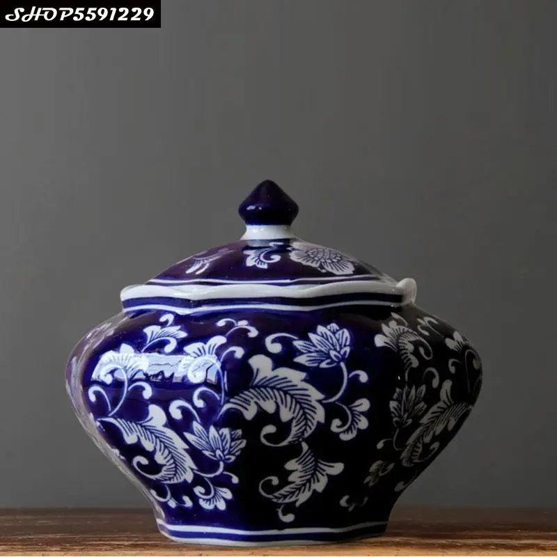 Blue and White Porcelain Tea Caddy Decoration Household Retro Ceramic Food Storage Box Kitchen Storage Container Home Decoration
Blue and White Porcelain Tea Caddy Decoration Household Retro Ceramic Food Storage Box Kitchen Storage Container Home Decoration