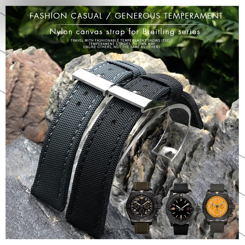 22mm High Quality Nylon Watch Band Replace Watch Strap Men Needle Buckle Belt for Breitling Avenger Navitimer Leather Watchband
22mm High Quality Nylon Watch Band Replace Watch Strap Men Needle Buckle Belt for Breitling Avenger Navitimer Leather Watchband