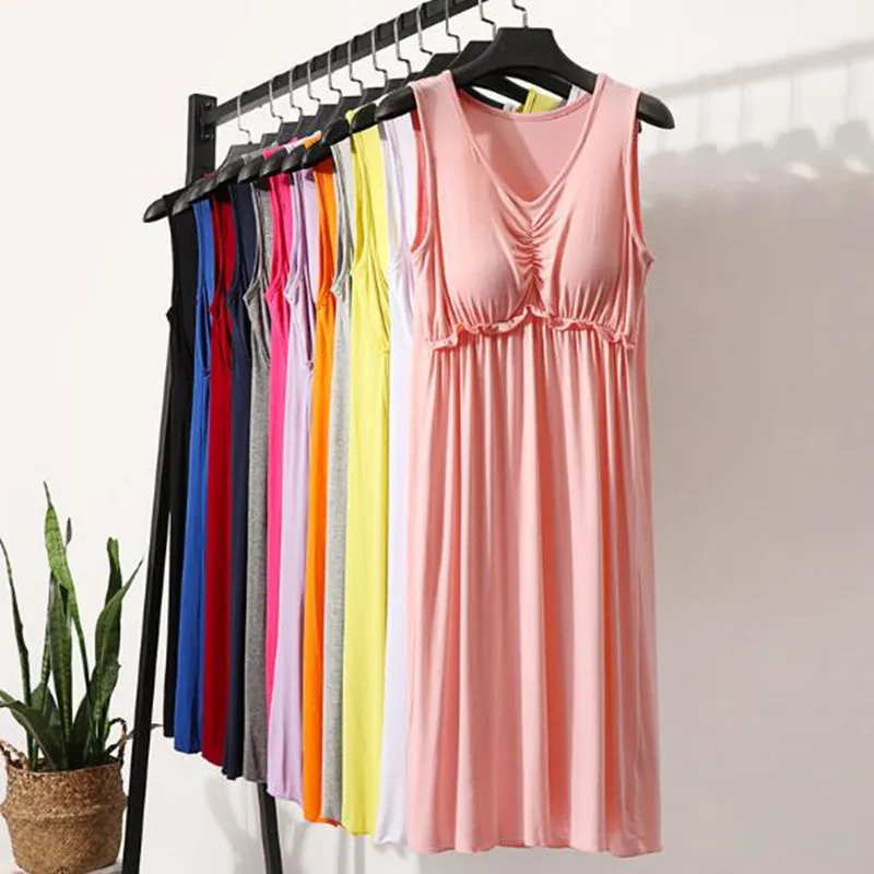 Sexy nightwear women cotton nightgowns modal comfortable night dress v-neck chest pad sexy sleepwear loose nightshirt female
Sexy nightwear women cotton nightgowns modal comfortable night dress v-neck chest pad sexy sleepwear loose nightshirt female