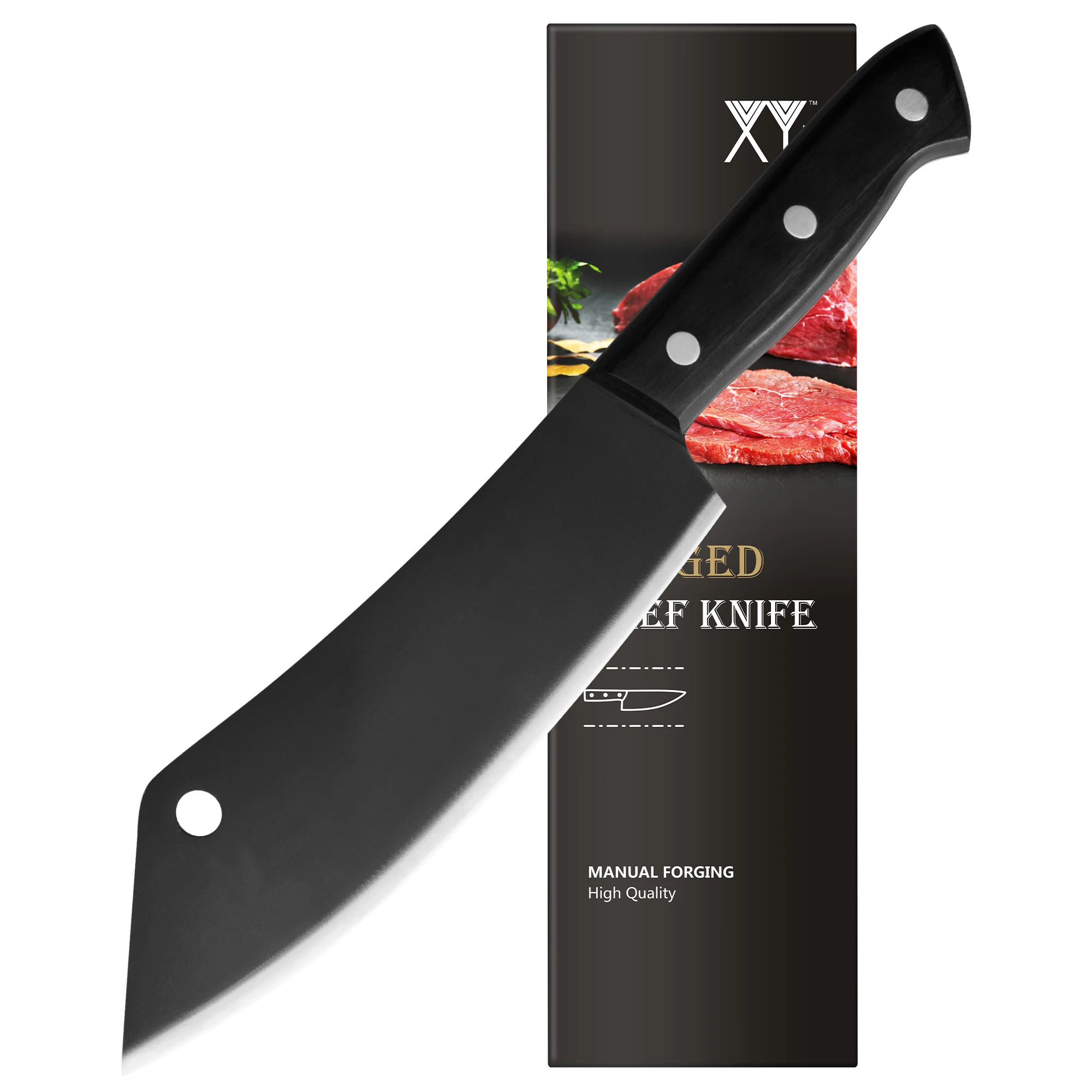 XYJ Full Tang 8 Inch Slicing Knife Meat Slicer Beef Mutton Fish Cutting Stainless Steel Black Blade Chef Knife With Gift Box
XYJ Full Tang 8 Inch Slicing Knife Meat Slicer Beef Mutton Fish Cutting Stainless Steel Black Blade Chef Knife With Gift Box
