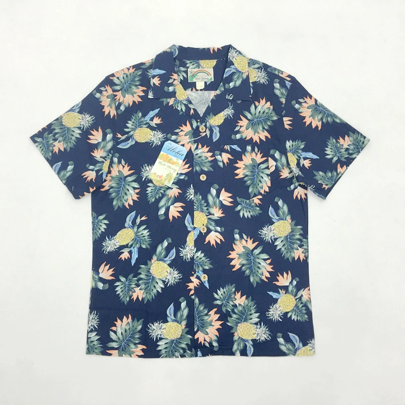 

Bob Dong Aloha Shirts Hawaii Hula Girl Men Beach Shirt Summer Short Sleeve Hawaiian Shirt Vacation Tops Camisa Masculina