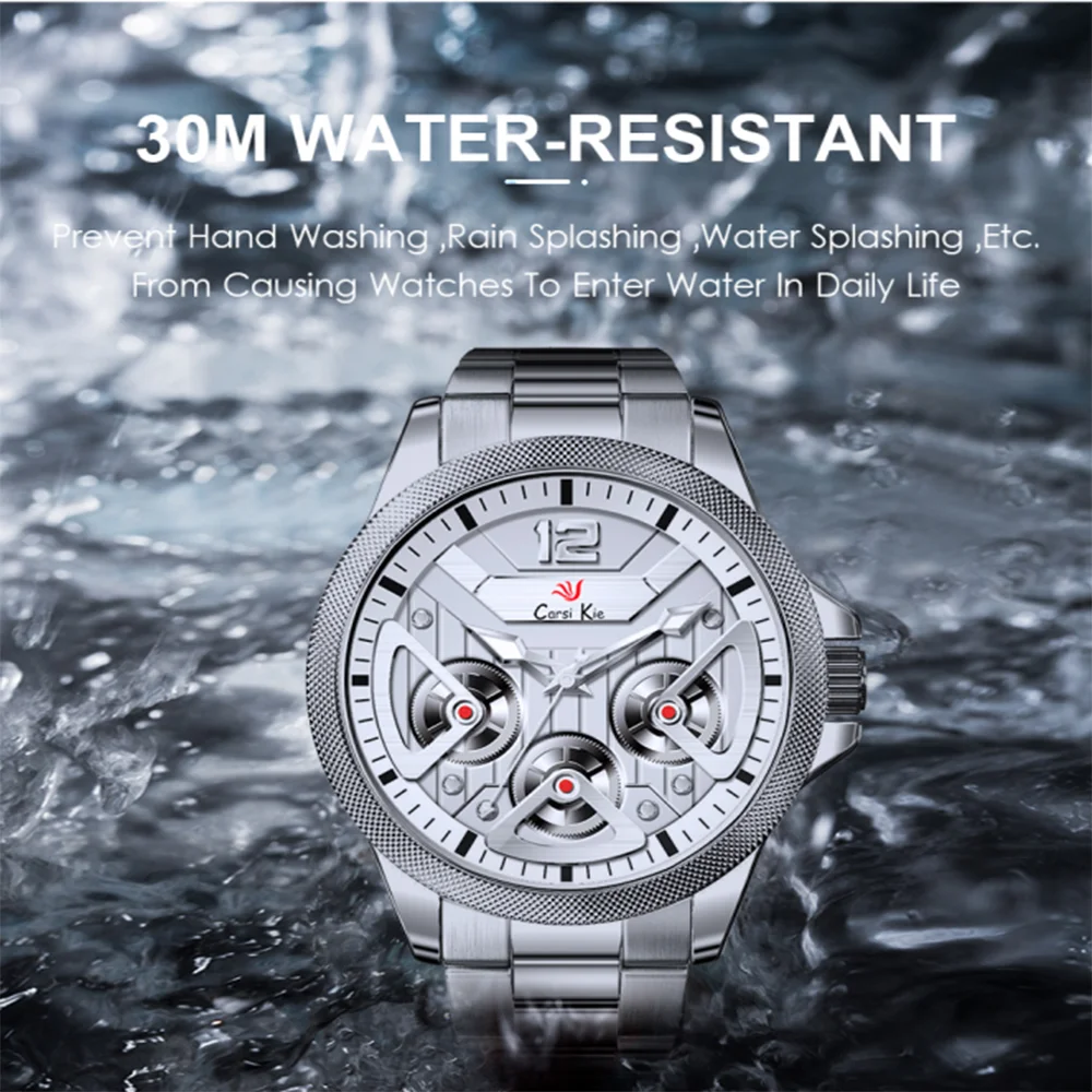 Carsikie Brand Men Watch Waterproof Luxury Quartz Blue Watch Steel Men Chronograph Sport Business Wrist Watch Relogio Masculino
Carsikie Brand Men Watch Waterproof Luxury Quartz Blue Watch Steel Men Chronograph Sport Business Wrist Watch Relogio Masculino