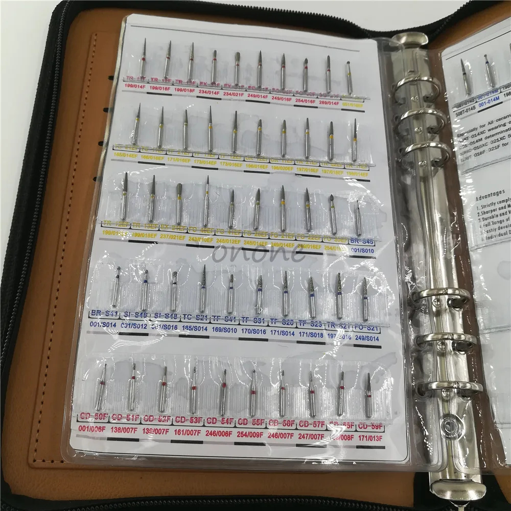 Dental diamond bur sample book 210 models/pcs diamond bur catalog dental material FG burs for student teaching
Dental diamond bur sample book 210 models/pcs diamond bur catalog dental material FG burs for student teaching