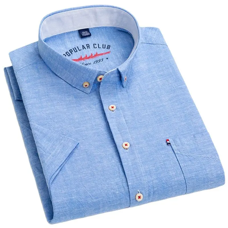 Men's Cotton Linen Short Sleeve Shirts Button Down Summer Standard Fit Casual White Shirts Comfort Soft Men Brand
Men's Cotton Linen Short Sleeve Shirts Button Down Summer Standard Fit Casual White Shirts Comfort Soft Men Brand