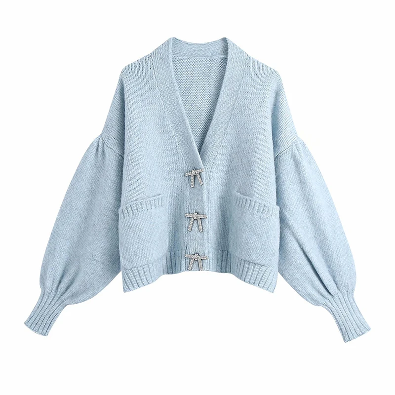Women Bow Rhinestone Buttons Loose Knitted Cardigan Sweater Vintage Long Sleeve Female Outerwear Tops + Chic Short Camisole Suit
Women Bow Rhinestone Buttons Loose Knitted Cardigan Sweater Vintage Long Sleeve Female Outerwear Tops + Chic Short Camisole Suit