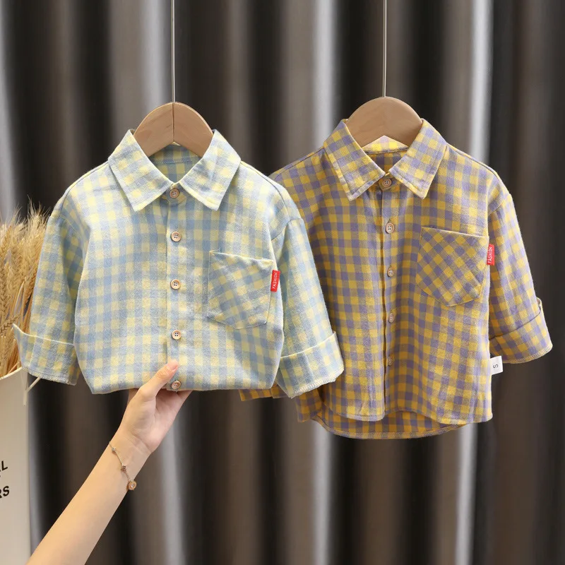 Fashion Children's Long Sleeve Plaid Shirt Baby Boys Clothing Tops Cute Kids Clothes 2021 Hot Casual Dinosaur Print Boy Clothes
Fashion Children's Long Sleeve Plaid Shirt Baby Boys Clothing Tops Cute Kids Clothes 2021 Hot Casual Dinosaur Print Boy Clothes