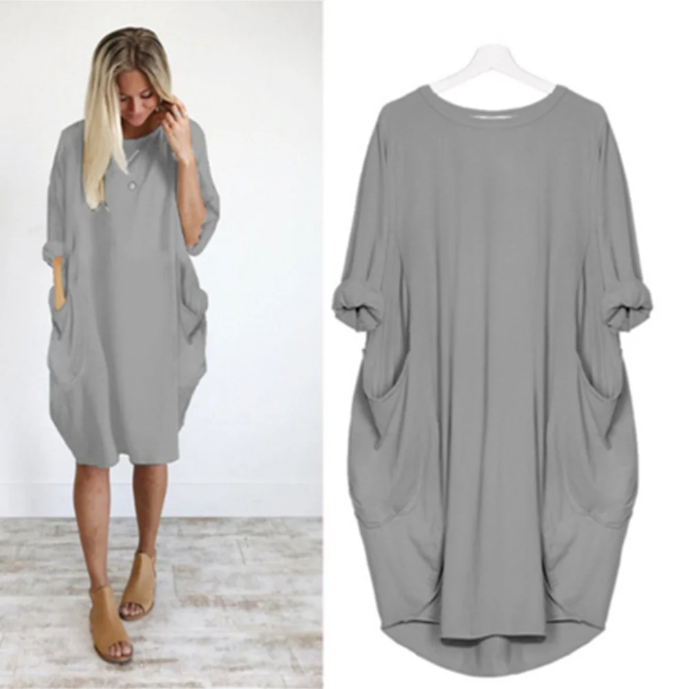 Maternity Dresses Fashion Solid Casual Loose Pocket Long Sleeve Fashion Casual Dress Pregnant Clothes
Maternity Dresses Fashion Solid Casual Loose Pocket Long Sleeve Fashion Casual Dress Pregnant Clothes