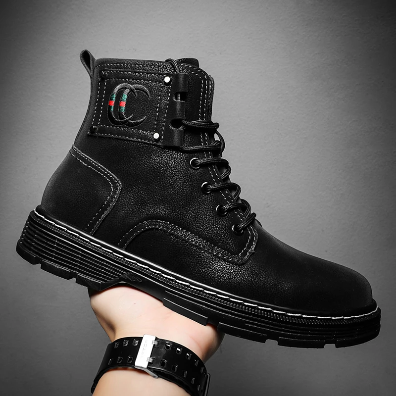 Men's Martin Shoes Fall Winter Plush Warmth High-Top Shoes High Quality Genuine Leather Platform Shoes Fashion Men Snow Shoes
Men's Martin Shoes Fall Winter Plush Warmth High-Top Shoes High Quality Genuine Leather Platform Shoes Fashion Men Snow Shoes