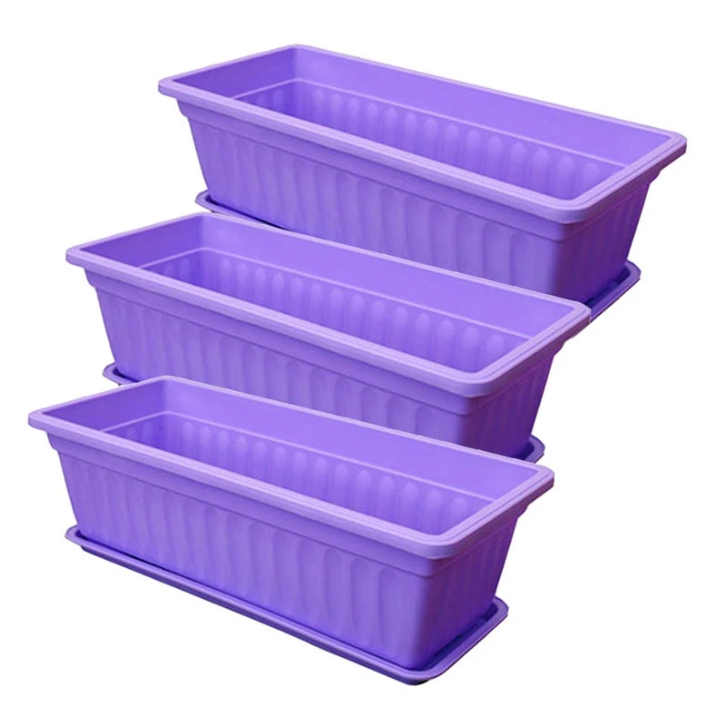 3Pcs 17 Inches Purple Flower Window Box Plastic Vegetable Planters for Window Sill, Patio, Garden, Home Decor, Porch
3Pcs 17 Inches Purple Flower Window Box Plastic Vegetable Planters for Window Sill, Patio, Garden, Home Decor, Porch