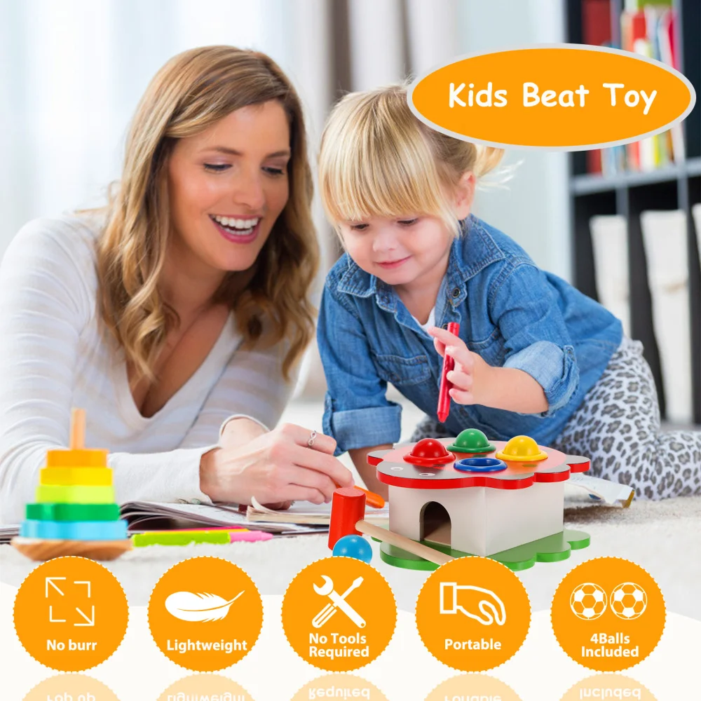 1 Set Children Beating Toy Wooden Animal Knock Toy Educational Playset for Kids 
1 Set Children Beating Toy Wooden Animal Knock Toy Educational Playset for Kids