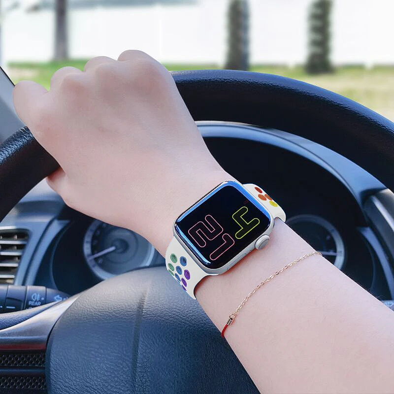 Ремешок Pride Edition для apple watch band 44 мм 40 42 38 45 41 силиконовый браслет iwatch series 5 4 3 SE 6 7 |