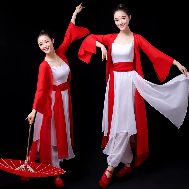 Chinese National Classical Dance Women's Costumes Han Clothing Costume Umbrella Dance Group Dance Elegant Dance Suit The New Set
Chinese National Classical Dance Women's Costumes Han Clothing Costume Umbrella Dance Group Dance Elegant Dance Suit The New Set