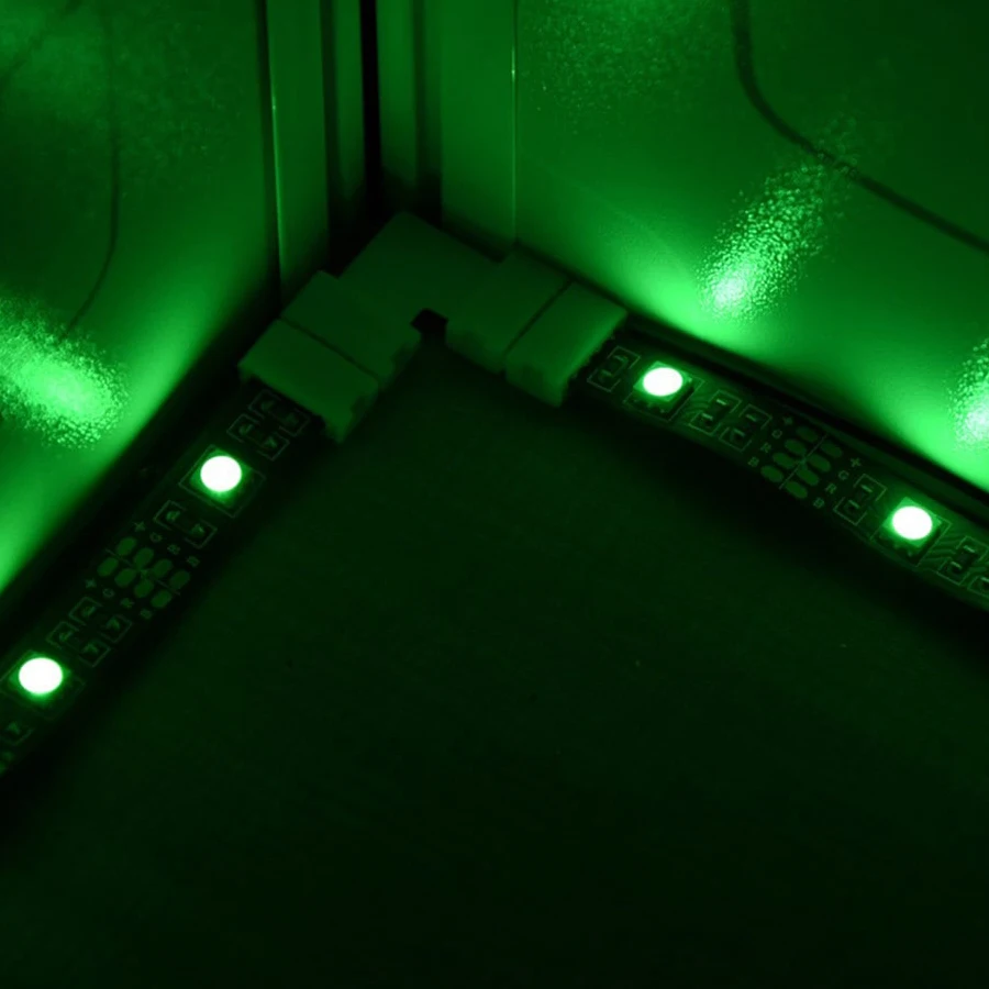 L-shape 4 Pin 10mm LED Connector Strip to Strip 4 Conductor Right Angle Corner Quick Splitter For 5050 2835 3528 RGB led strip
L-shape 4 Pin 10mm LED Connector Strip to Strip 4 Conductor Right Angle Corner Quick Splitter For 5050 2835 3528 RGB led strip