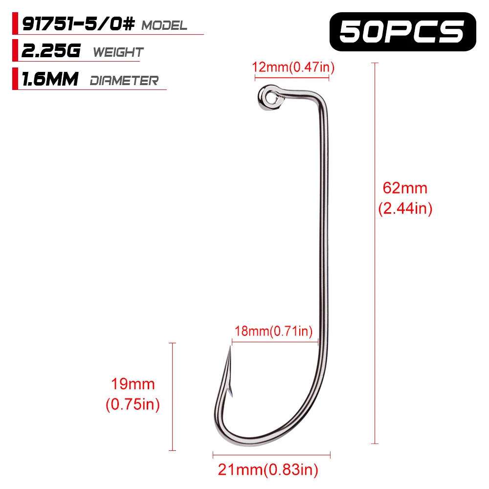 PROBEROS Fishing Hook High Carbon Steel Hooks 2#-5/0# O'shaughnessy JIG Big Hook Single Hooks
PROBEROS Fishing Hook High Carbon Steel Hooks 2#-5/0# O'shaughnessy JIG Big Hook Single Hooks