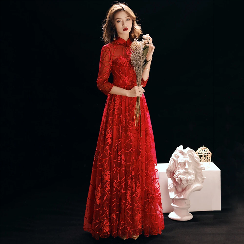 Women Qipao Red Bridal Wedding Mermaid Dress Slim Cheongsam Vintage Button Big Size 3XL Maxi Dress vestidos chinos tradicional
Women Qipao Red Bridal Wedding Mermaid Dress Slim Cheongsam Vintage Button Big Size 3XL Maxi Dress vestidos chinos tradicional