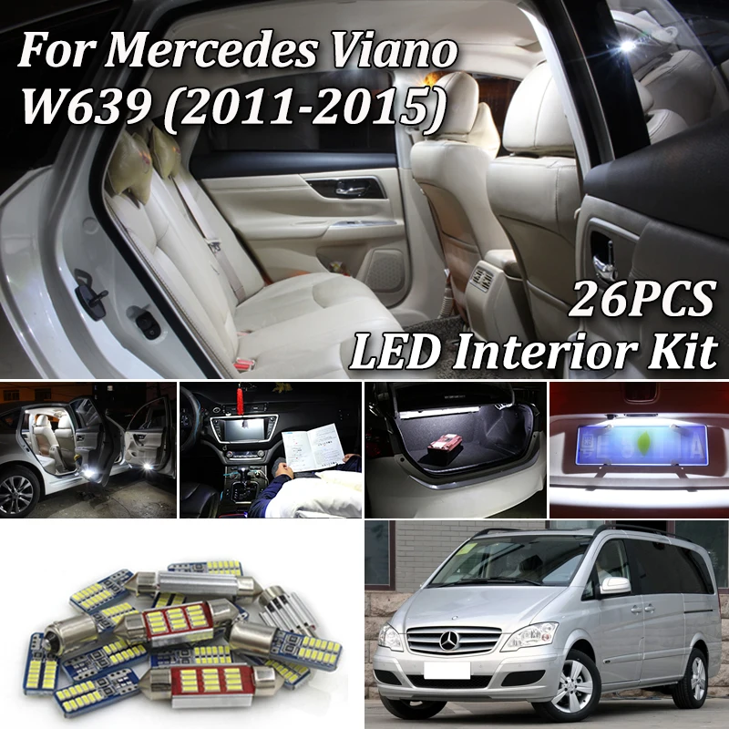 26 шт. светодиодный купольный светильник, комплект ламп, посылка для Mercedes-Benz Viano W639 (2011-2015)
26 шт. светодиодный купольный светильник, комплект ламп, посылка для Mercedes-Benz Viano W639 (2011-2015)
