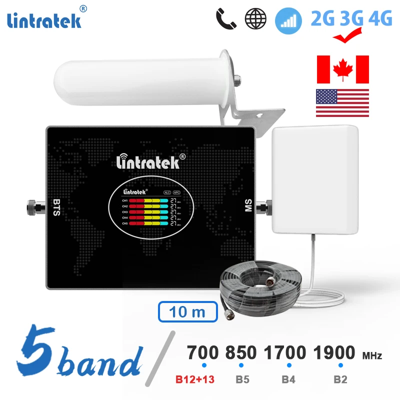 Lintratek 5 Диапазонный усилитель сигнала 4G 3G 2G B12 B13 700 CDMA 850 сотовый усилитель AWS 1700 шт 1900 США Канада мобильный ретранслятор
Lintratek 5 Диапазонный усилитель сигнала 4G 3G 2G B12 B13 700 CDMA 850 сотовый усилитель AWS 1700 шт 1900 США Канада мобильный ретранслятор