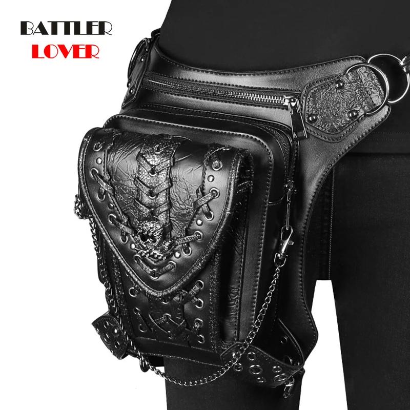 Summer Steampunk Style Leather Chain Bag For Women 2021 Skull Design Shoulder Messenger Bag Men Travel Change Pocket Leg Purses
Summer Steampunk Style Leather Chain Bag For Women 2021 Skull Design Shoulder Messenger Bag Men Travel Change Pocket Leg Purses