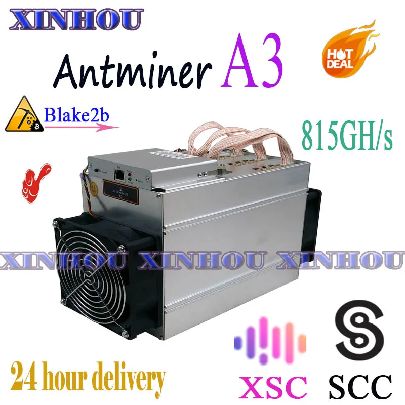 Майнер Antminer A3 815GH/s б/у Asic Blake2b используемый в SCC XSC Майнинг более экономичен чем s9 L3