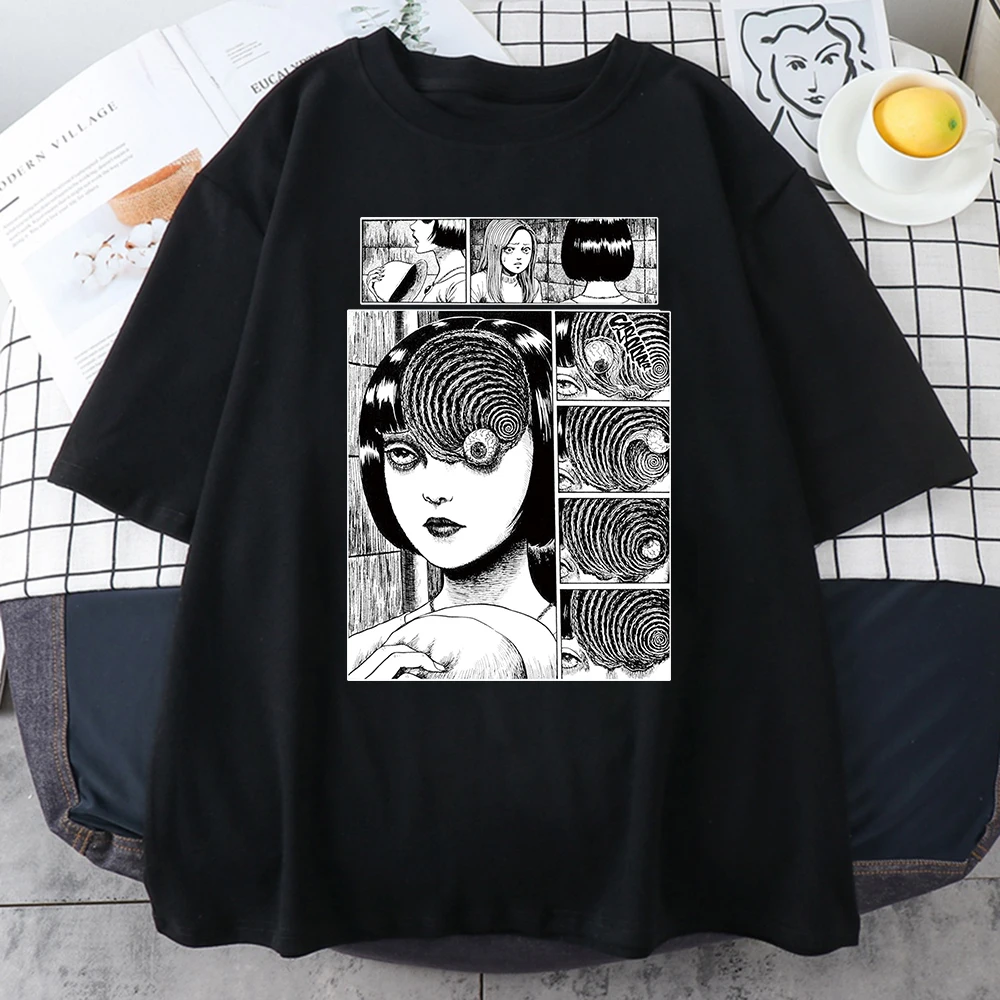 2021 Junji Ito T-Shirt Men Unisex Anime Cartoon Design Men Tee Shirt Homme Summer Tops Short Sleeve Fashion Vogue Vintage Style
2021 Junji Ito T-Shirt Men Unisex Anime Cartoon Design Men Tee Shirt Homme Summer Tops Short Sleeve Fashion Vogue Vintage Style