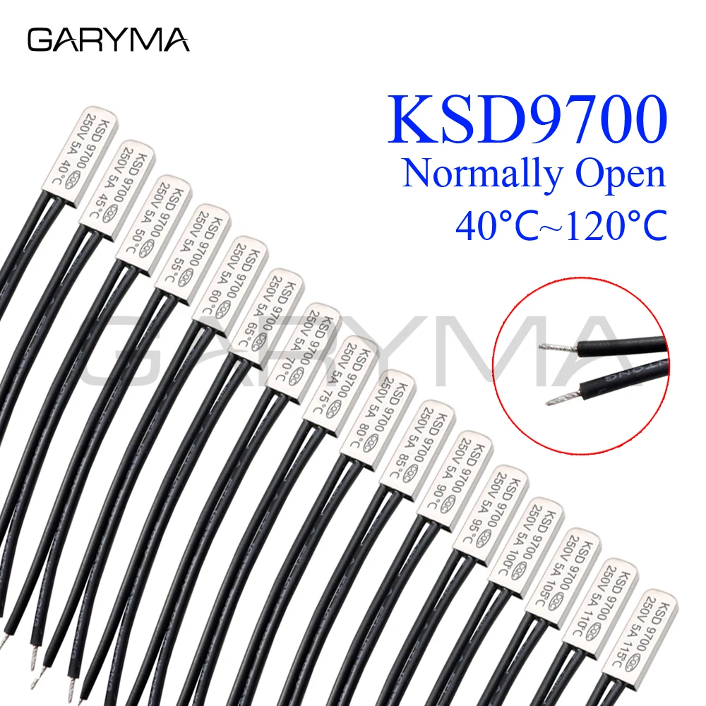 KSD9700 250V 5A 40 ~ 120 градусов Цельсия металлический чехол Температурный выключатель N/O