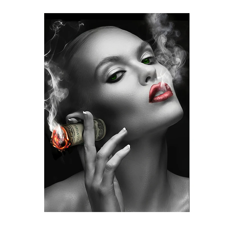 Modern Black White Sexy Smoking Woman Canvas Painting on The Wall Poster Prints Art Picture Cuadros for Home Living Room Decor 
Modern Black White Sexy Smoking Woman Canvas Painting on The Wall Poster Prints Art Picture Cuadros for Home Living Room Decor