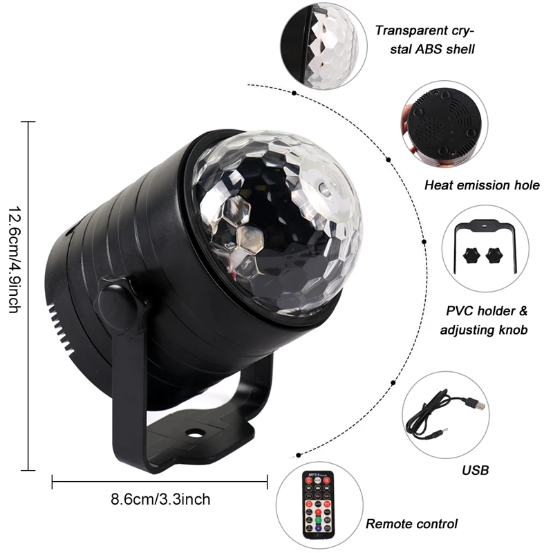 Bluetooth Sound Activated Strobe Light Crystal Magic Ball Party Lights Rotating Disco XMAS LED Stage Lights Home Projector Lamp
Bluetooth Sound Activated Strobe Light Crystal Magic Ball Party Lights Rotating Disco XMAS LED Stage Lights Home Projector Lamp