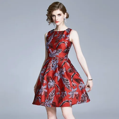 2020 Spring Summer Royal Vintage Hepburn Princess Red Jacquard Flower Floral Print Robe High Waist Lady Mini Vest Dresses
2020 Spring Summer Royal Vintage Hepburn Princess Red Jacquard Flower Floral Print Robe High Waist Lady Mini Vest Dresses