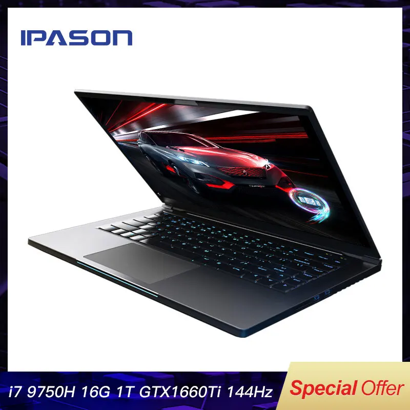 Игровой ноутбук IPASON Ganing 15 6 дюйма ультратонкий игровой Intel Core i7/i7 9750H 16 ГБ ОЗУ 1 ТБ SSD