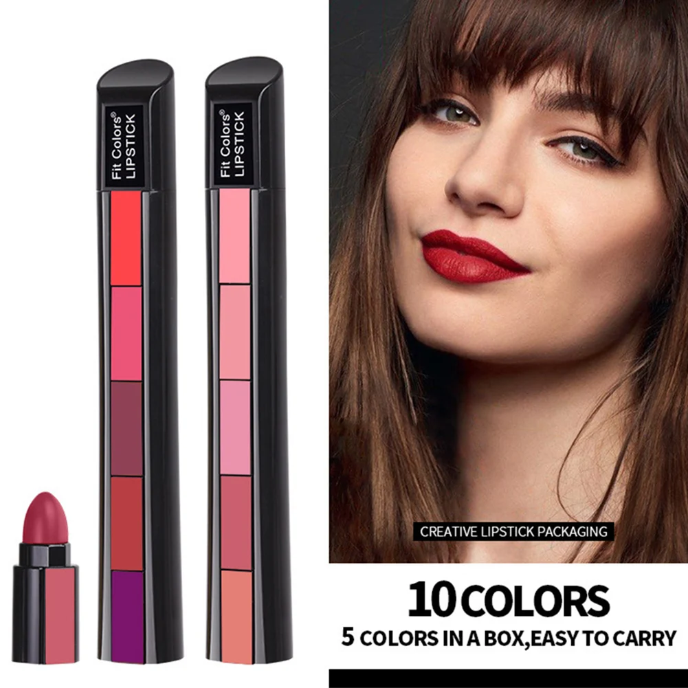 New Design 5-in-1 Lipstick Matte Set Smooth Fine Texture Highly Pigmented Long Lasting Lip Makeup Non-stick Lipstick For Wome
New Design 5-in-1 Lipstick Matte Set Smooth Fine Texture Highly Pigmented Long Lasting Lip Makeup Non-stick Lipstick For Wome