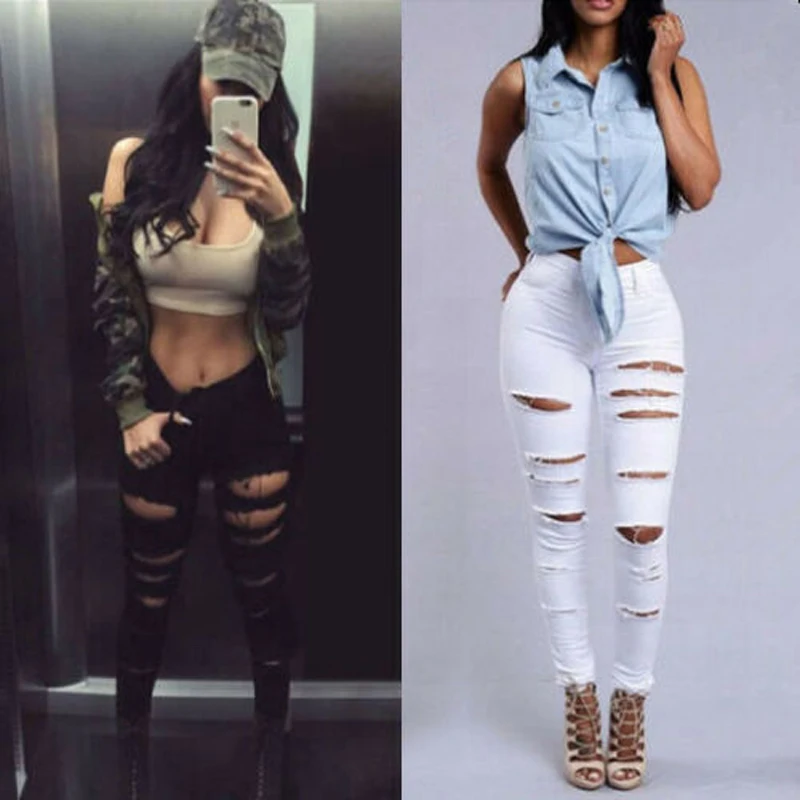 IMCUTE washable ripped jeans women's sense of tight-fitting softened jeans fashion street casual high-waisted slim pencil pants
IMCUTE washable ripped jeans women's sense of tight-fitting softened jeans fashion street casual high-waisted slim pencil pants