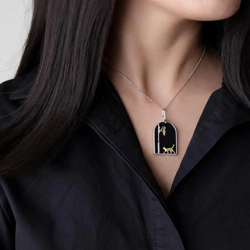 Volta Van 2021 New Women Pendant Necklaces Black Agate 925 Sterling Silver Cat Trendy Party Jewelry Concise Silver Necklace
Volta Van 2021 New Women Pendant Necklaces Black Agate 925 Sterling Silver Cat Trendy Party Jewelry Concise Silver Necklace