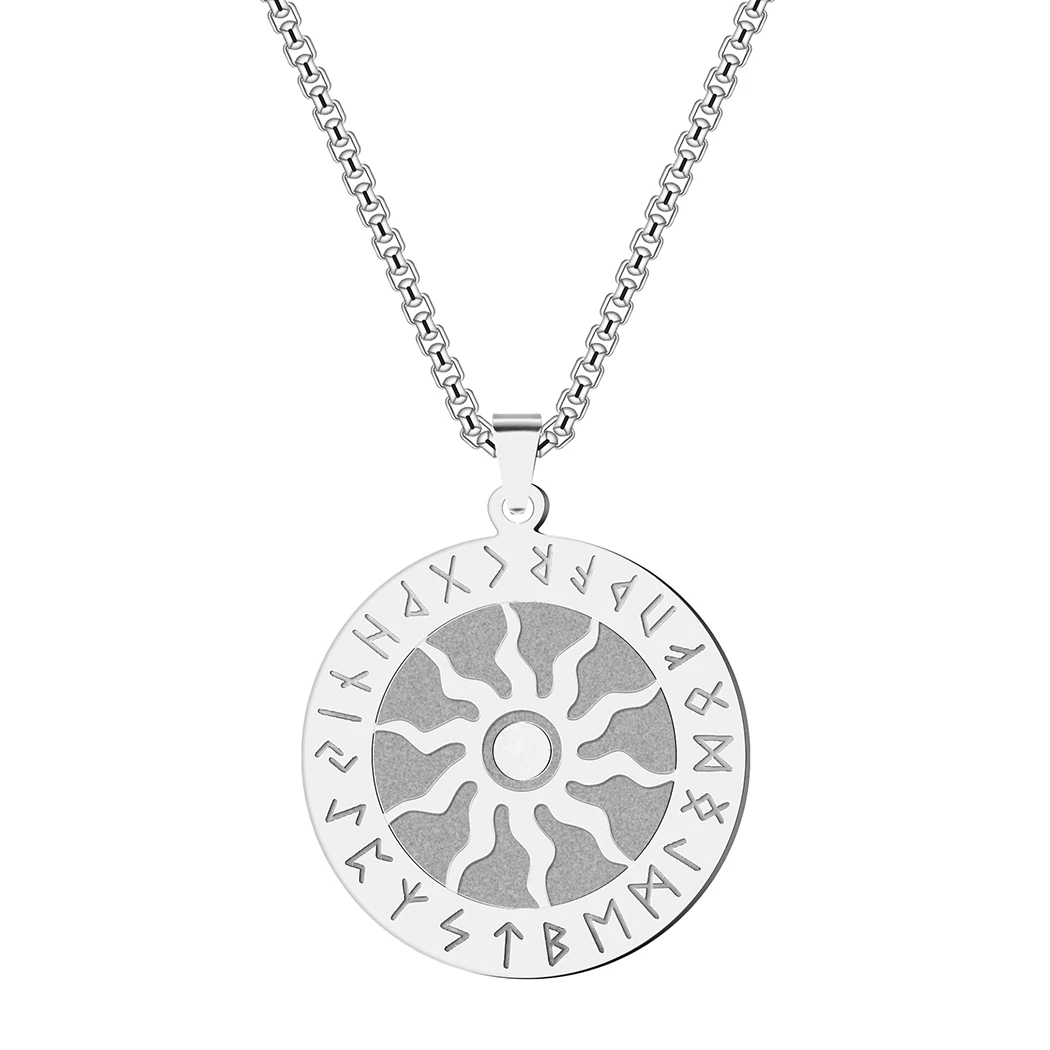 

Kinitial Viking Sun Wheel Pendant Necklace Kolovrat Sun Symbol Slavic Nordic Amulet Pagan Solar Talisman For Women Jewelry Gift